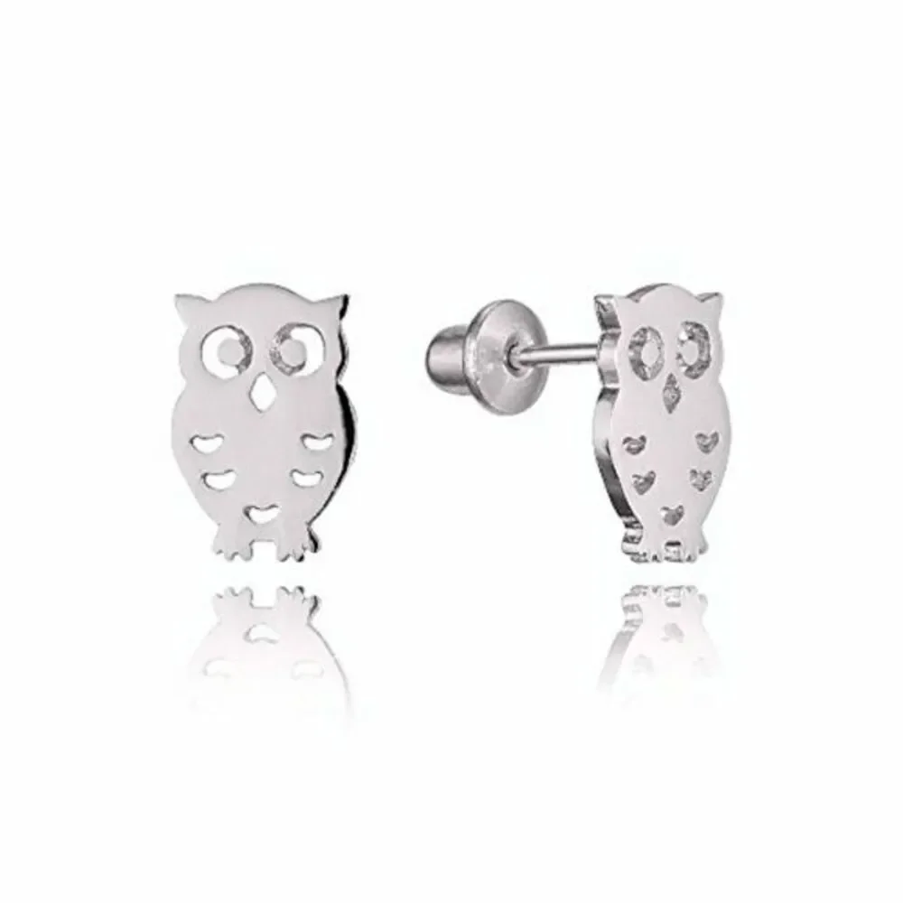 14k gold plated Owl screwback Earrings Girls!.